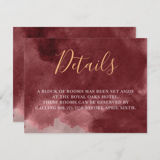 Gold- en Bourgogne-Waterverf Informatiekaartje (Voorkant / Achterkant)