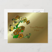 Gold- en bruin ventilatorontwerp briefkaart (Voorkant / Achterkant)