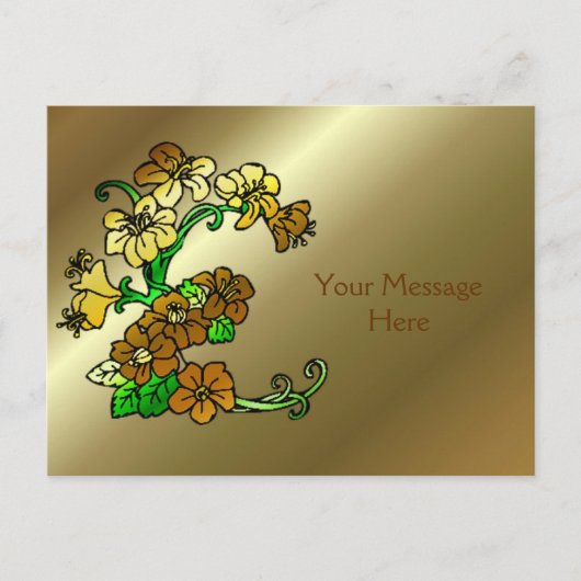 Gold- en bruin ventilatorontwerp briefkaart (Voorkant)