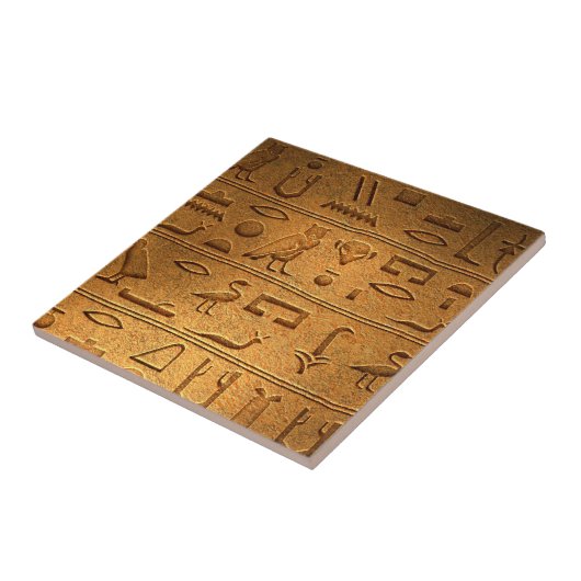  Gold- en bruine Hierogloymbolen Tegeltje (Zijkant)
