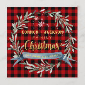 Gold- en Buffalo-gepantserde kerstmis leeg Menu (Achterkant)