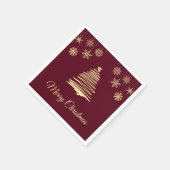 Gold en Burgandy Merry-kerstluiers Servet (Hoek)