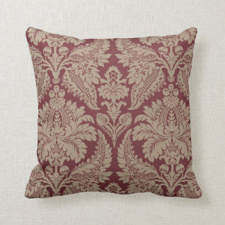 Gold en Burgundy Damask Kussen