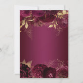 Gold en Burgundy Floral Ombre 60th Birthday Kaart (Achterkant)