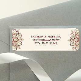 Gold en Burgundy Henna Mehndi Wedding Etiket