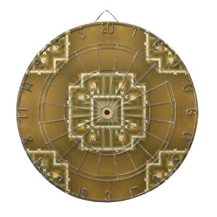 Gold- en Cream Geometric Pattern Dartbord