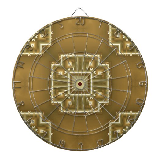 Gold- en Cream Geometric Pattern Dartbord (Voorkant)