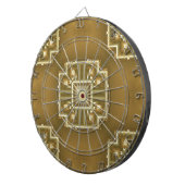 Gold- en Cream Geometric Pattern Dartbord (Voorkant Rechts)
