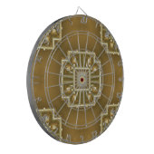 Gold- en Cream Geometric Pattern Dartbord (Voorkant Links)