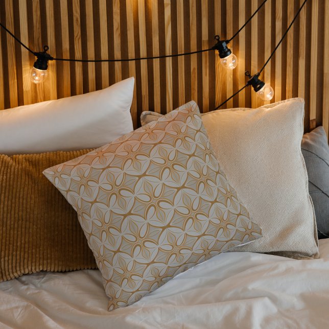 Gold en Cream Mid Century Modern Kussen (Creator heeft geüpload)