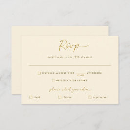 Gold en Cream Wedding Modern Handschrift Antwoord
