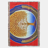 Gold- en Cyanboom Deken (Voorkant Verticaal)