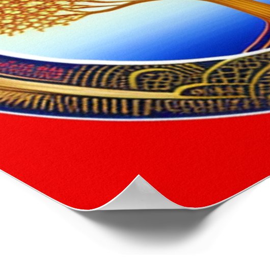 Gold- en Cyanboom-Poster van het leven Poster (Hoek)