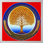 Gold- en Cyanboom-Poster van het leven Poster (Voorkant)