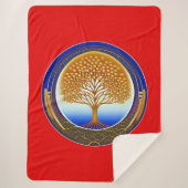 Gold- en Cyanboom Sherpa Deken (Voorkant)