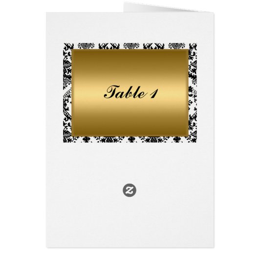 Gold en Damask Tafelplaatsing en Menu Kaart (Achterkant)