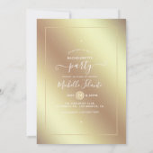 Gold en Denim Fashionista Bachelorette Invitation Kaart (Achterkant)