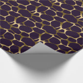 Gold en diepe Paarse Abstracte luipaard Cadeaupapier (Hoek)