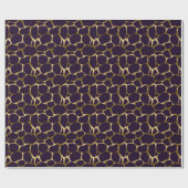 Gold en diepe Paarse Abstracte luipaard Cadeaupapier (Vlak)