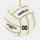 Gold- en DIY-achtergrondkleur - Volleybal Keramisch Ornament (Voorkant)