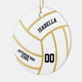 Gold- en DIY-achtergrondkleur - Volleybal Keramisch Ornament (Links)