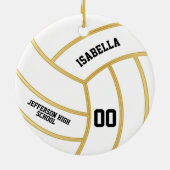 Gold- en DIY-achtergrondkleur - Volleybal Keramisch Ornament (Achterkant)