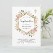 Gold en Elegant Neutral Floral | Bevestiging Kaart (Staand voorkant)
