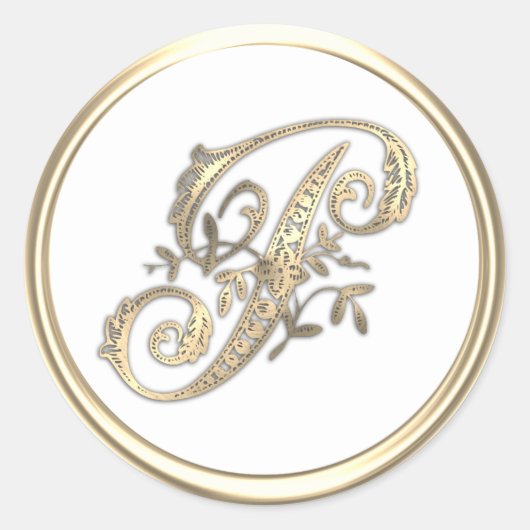 Gold en elke  kleurenmonogram Initiaal P Ronde Sticker (Voorkant)