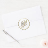 Gold en elke  kleurenmonogram Initiaal P Ronde Sticker (Envelop)