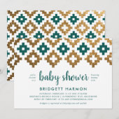 Gold en Emerald Boho Aztec Baby shower Kaart (Voorkant / Achterkant)