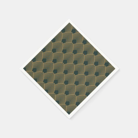 Gold en Emerald Green Art Deco Pattern Servet (Hoek)