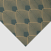 Gold en Emerald Green Art Deco Pattern Tissuepapier (Detail)