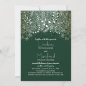Gold en Emerald Green Enchanted Woodland Wedding Kaart (Voorkant)