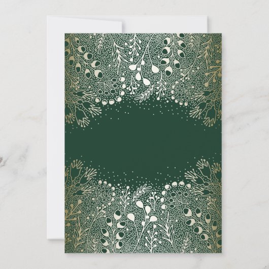 Gold en Emerald Green Enchanted Woodland Wedding Kaart (Achterkant)