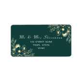 Gold en Emerald Green Retour Adreslabel Etiket (Voorkant)