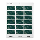 Gold en Emerald Green Retour Adreslabel Etiket (Full Sheet)