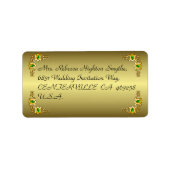 Gold en Emerald Jewel Wedding Etiket (Voorkant)