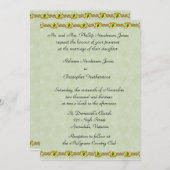 Gold en Emerald Jewel Wedding Kaart (Voorkant / Achterkant)