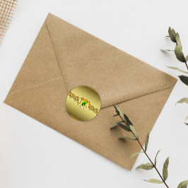 Gold en Emerald Jewel Wedding Ronde Sticker
