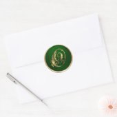 Gold- en Emerald Monogram O Envelope Seal Ronde Sticker (Envelop)