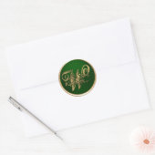 Gold- en Emerald Monogram W Envelope Seal Ronde Sticker (Envelop)