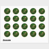 Gold- en Emerald Monogram X-envelopzegel Ronde Sticker (Vel)