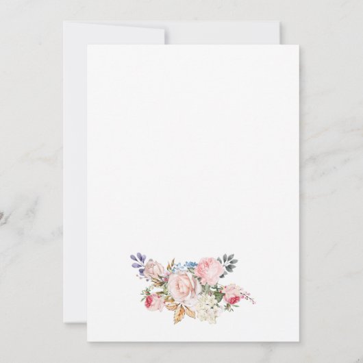 Gold en Floral Bridal Brunch Uitnodiging (Achterkant)