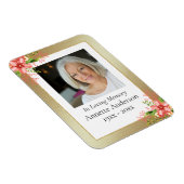 Gold en Floral Photo Memorial Magnet Magneet (Rechterzijde)