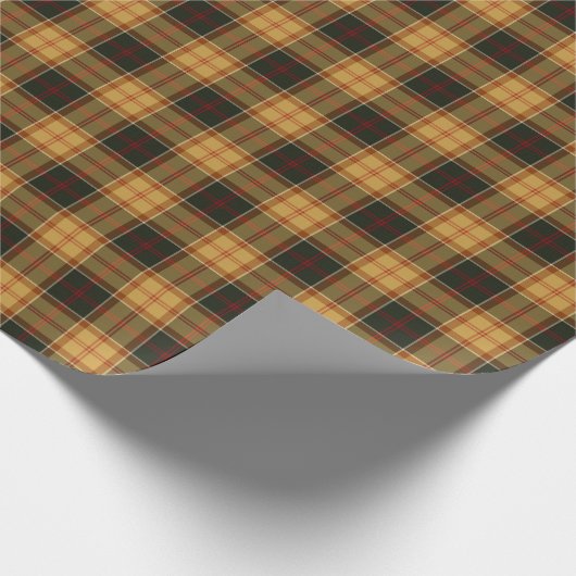 Gold- en Forest Green Rustic Pset Pattern Cadeaupapier (Hoek)