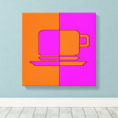 Gold- en Fuchsia Square Cup Canvas Afdruk (Insitu (Houten vloer))