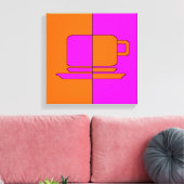 Gold- en Fuchsia Square Cup Canvas Afdruk (Insitu (Woonkamer))