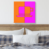 Gold- en Fuchsia Square Cup Canvas Afdruk (Insitu (Slaapkamer))