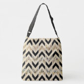 Gold en Glitter Chevron Crossbody Tas (Achterkant)