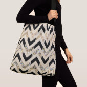 Gold en Glitter Chevron Crossbody Tas (Dichtbij)